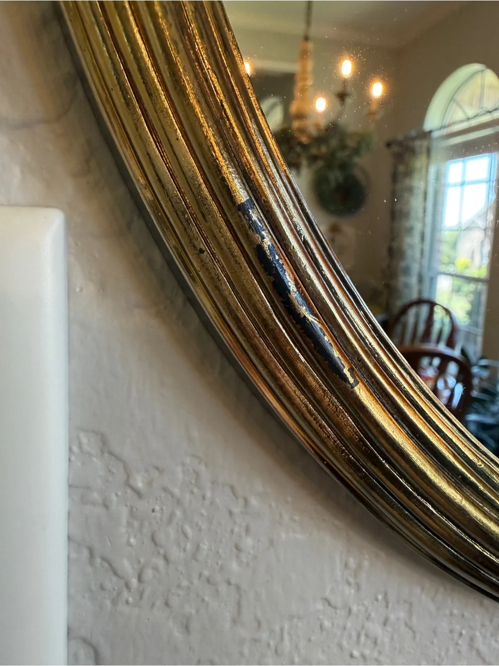 Vintage Ornate Gold Oval Wall Mirror Large